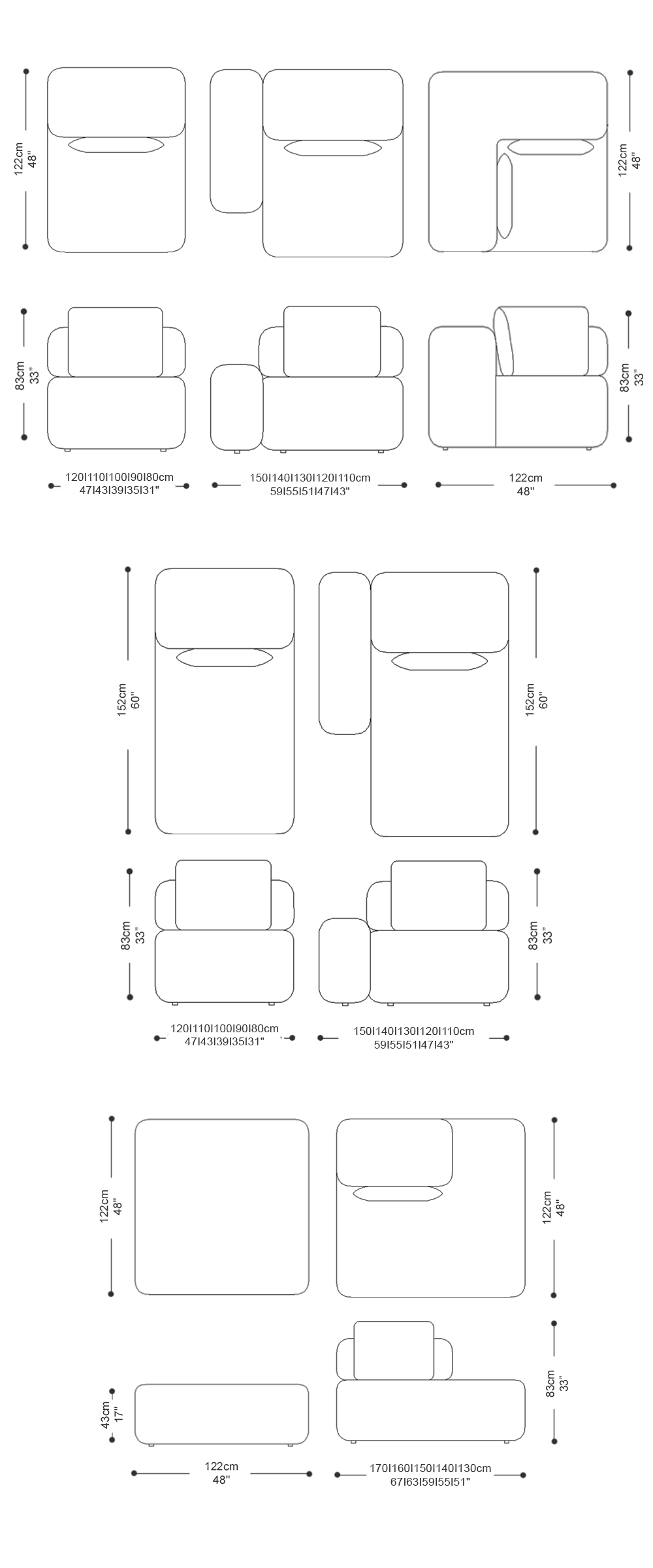 Image of the complete dimensions of the product